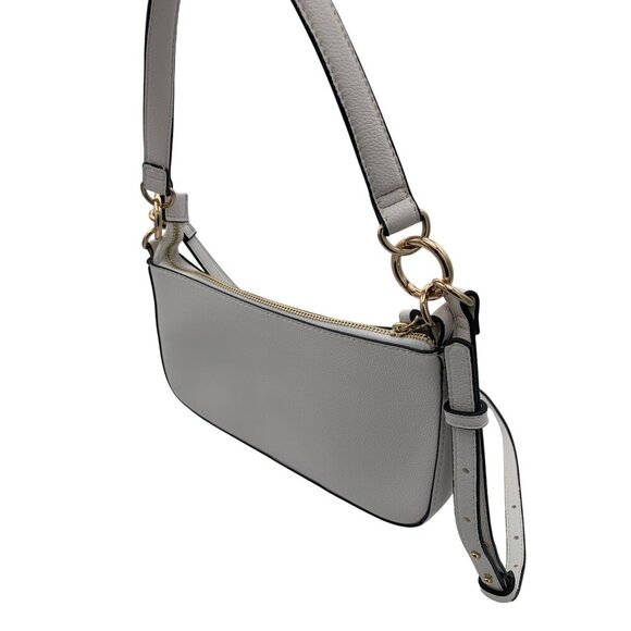 Aldo White Leather Shoulder Bag With Adjustable Strap & Gold-Tone Hardware - Picture 4 of 8